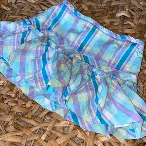 Girls Sz 6 Justice Skirt Plaid Ruffled